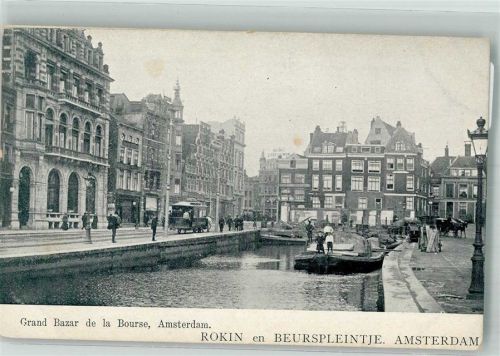 Amsterdam Pferdestraßenbahn Grand Bazar Börse Lastkähne
