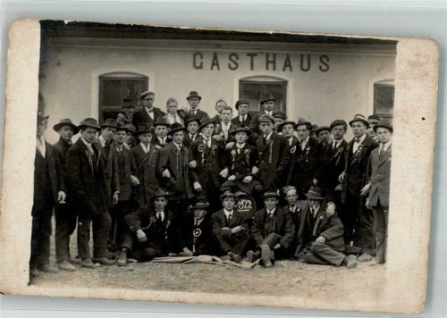 Svitavy 1922 Gasthaus Gruppenfoto Ort handschriftlich