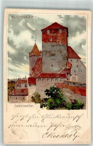 Nürnberg 1899 Fünfeckiger Turm sign. Mutter Künstlerkarte