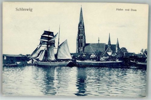 Schleswig 1913 Hafen Dom