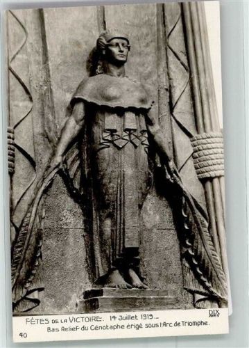 Paris Siegesfeier 14.7.1919 Denkmal vor dem Arc de Triomphe