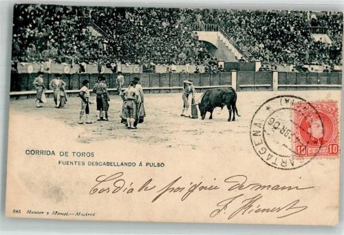 Cartagena 1906 Stierkampf Arena Marke bildseitig Hauser y Menet
