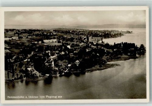 Hemmenhofen 1933 Fliegeraufnahme des Ortes mit Kirche St. Agatha und St. Katharina