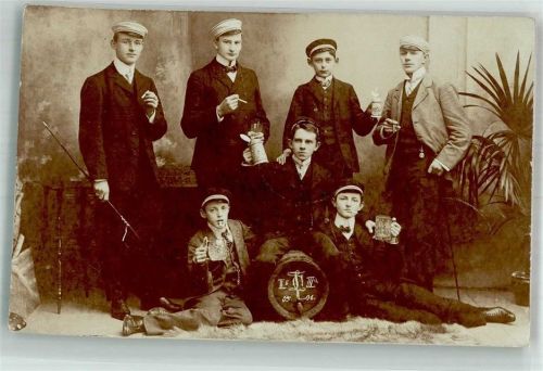 Breslau 1906 Studentika Gruppenfoto Ort lt. Stempel