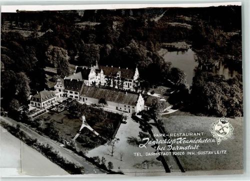 64283 W6100 Darmstadt FOTO KEINE AK Luftaufnahme Park-Restaurant Jagdschloß Kranichstein