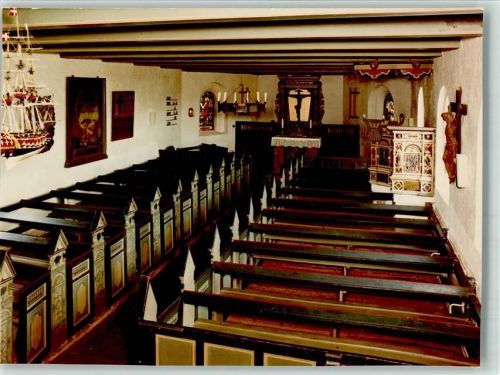 Hooge Halligkirche mit Ringeling-Kanzel und volkstümlicher Schnitzkunst