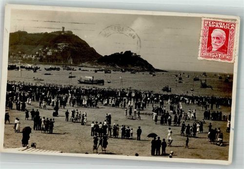 San Sebastian Strand Hafen Schwimmbad Marke Bildseitig
