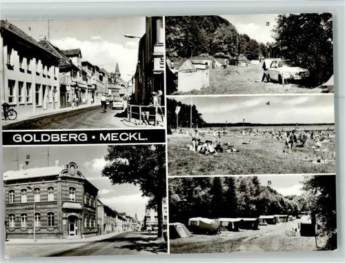 Goldberg Straße des Friedens Postamt Campingplatz Goldberger See Strand Mehrfachaufnahme