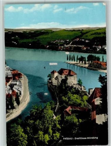 Passau Dreiflüsse-Mündung Iltz Donau Inn