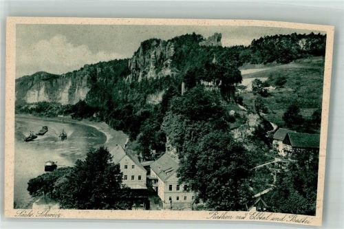Rathen Kurort Panorama mit Elbtal und der Bastei