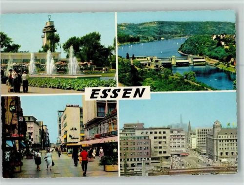Essen Blumenhof Springbrunnen Ortsansichten 4-Bildaufnahme
