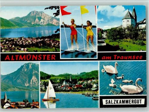 Altmünster Zwei Wasserskifahrerrinnen Kleiner Eckfehler