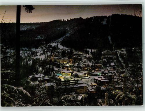 Bad Wildbad Luftaufnahme Blick auf Bad Wildbad Winteraufnahme Beleuchtung