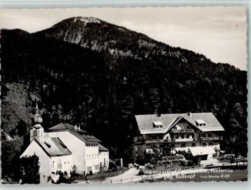 Hinterriß Omnibus vor Alpengasthof Grießenbock
