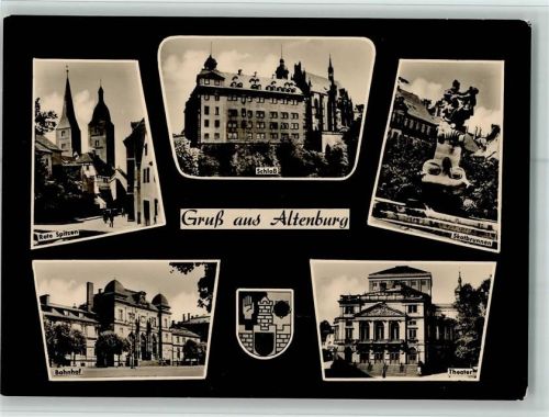 Altenburg Rote Spitzen Schloß Skatbrunnen Bahnhof Theater