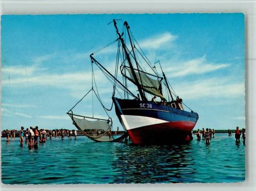 Büsum Fischkutter auf der Sandbank