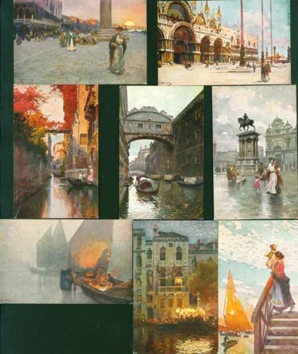 Venezia Künstlerkarten Lot mit 8 AK, ca. 1920; überwiegend gute Erhaltung, nicht gelaufen