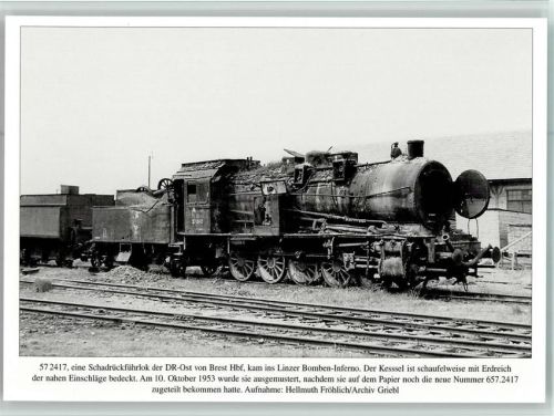 Dampflok 57 2417 nach Linzer Bombeninferno Repro