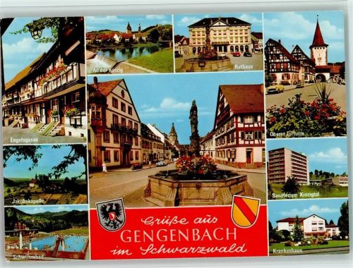 Gengenbach Engelsgasse An der Kinzig Rathaus Oberer Torturm Sanatorium Krankenhaus Schwimmbad Jakobskapelle