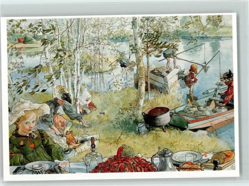 Krebsfang Gemälde Carl Larsson