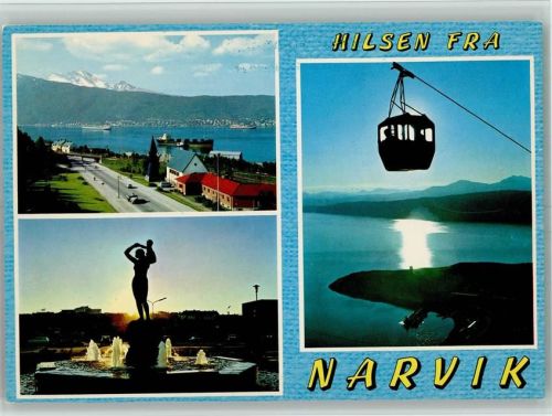 Narvik Brunnen Seilbahn Fjord Tanker