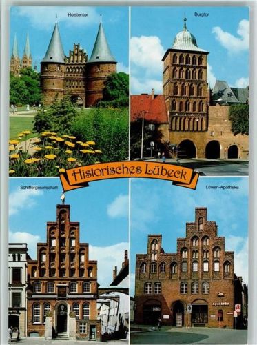 23552 W2400 Lübeck - Holstentor Burgtor Schiffergesellschaft Löwen-Apotheke AKU2