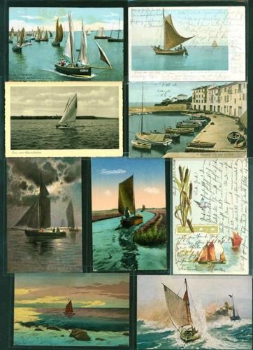 Segelboote Lot mit 20 AK, 1901-1936 sehr wenige danach; überwiegend gute Erhaltung, teils gelaufen