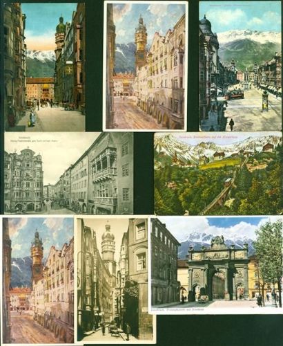 Innsbruck Lot mit 8 AK, ca. 1901-1921; teils leichte Gebrauchsspuren, wenige gelaufen