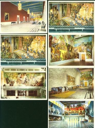 Oslo Stadthalle Lot mit 11 AK, in Original Mappe; gute Erhaltung