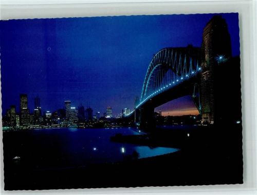 Sydney Nachtaufnahme Skyline und Harbour Bridge