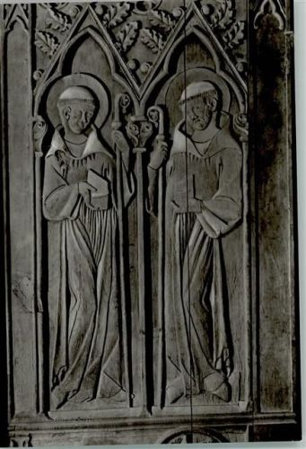 Bad Doberan Münster Mönchsgestühl Stuhlwange Benedikt und Bernhard