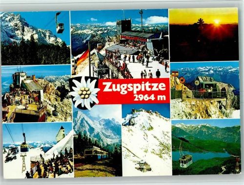 Zugspitze Münchenerhaus Zugspitzseilbahn Kreuz am Ostgipfel Gipfelstation Grenzübergang Tirol Bayern Gipfelseilbahn Zahnradbahn Hotel Schneefernerhaus