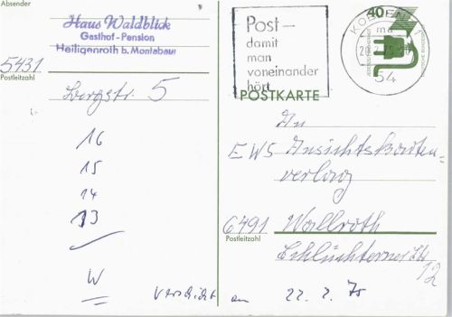 Heiligenroth Ganzsache Stempel