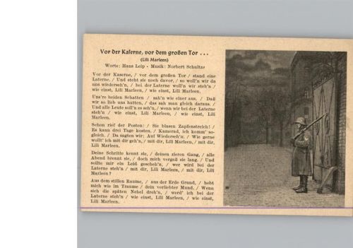 Vor der Kaserne, vor dem großen Tor...