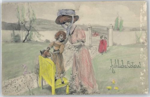 Ostern No.4051 , Mädchen auf Stuhl