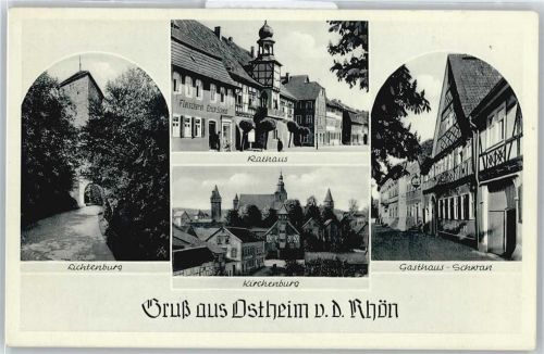 Ostheim Gasthaus Schwan , Fleischerei Erich Schmidt