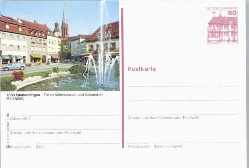 Emmendingen Marktplatz , Ganzsache