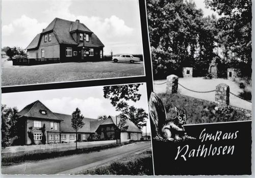 Rathlosen Haus Auto Zaun Baum Denkmal Straße