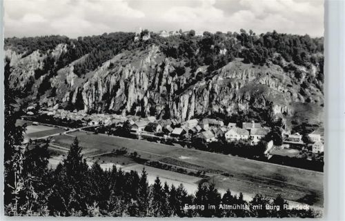 Essing Felsen Fluss Feld Haus