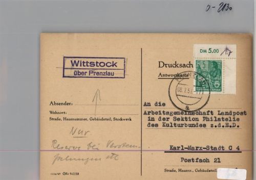 Wittstock Landpoststempel