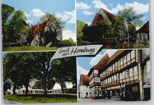Hornburg Haus Baum Wiese Blumen Kirche