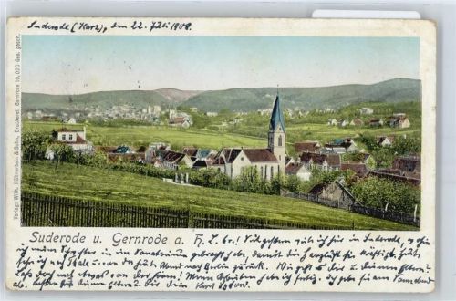 Bad Suderode Kirche Panorama Berg Feld