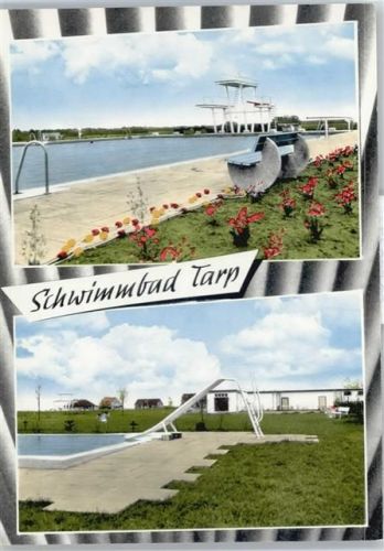 Tarp Schwimmbad Rutsche Sprungturm Bank Blumen