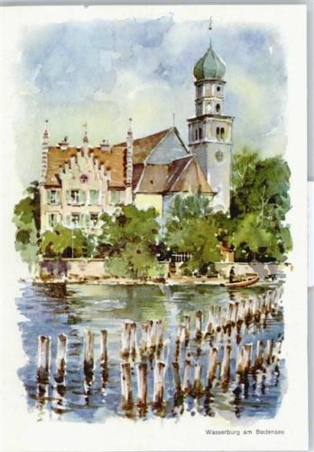 Wasserburg Gemälde See Boot