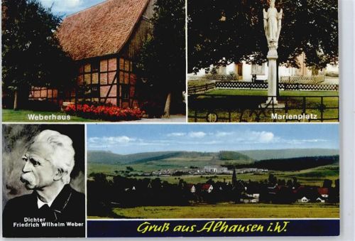 Alhausen Denkmal Gesamtansicht Zaun Haus Blumen