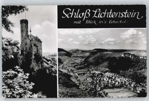 Lichtenstein Schloss Gesamtansicht Berg Haus Baum