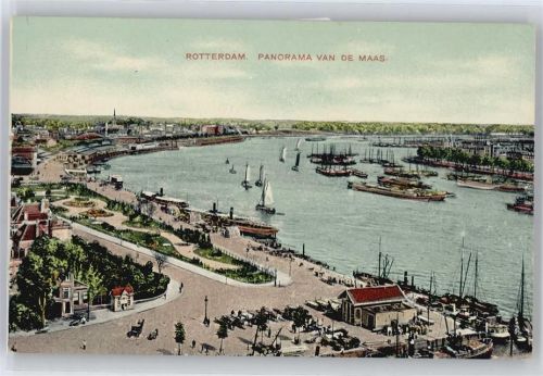 Rotterdam Panorama Fluss Schiff Kutsche