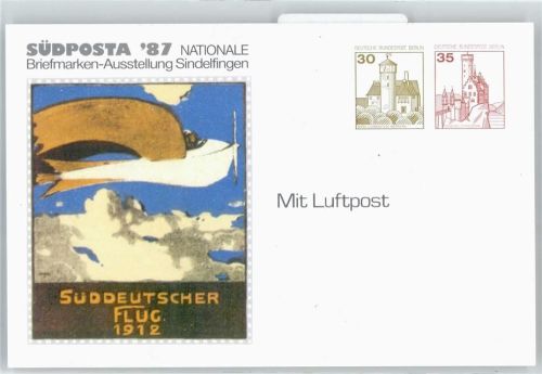 Sindelfingen Südposta 87 , Flugzeug, Ganzsache