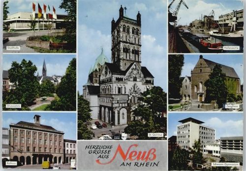 Neuss Hafen Schiff Schule Platz Rathaus Auto
