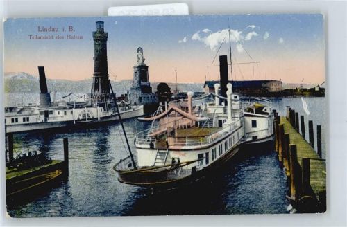 Lindau Hafen, Schiff, Leuchtturm